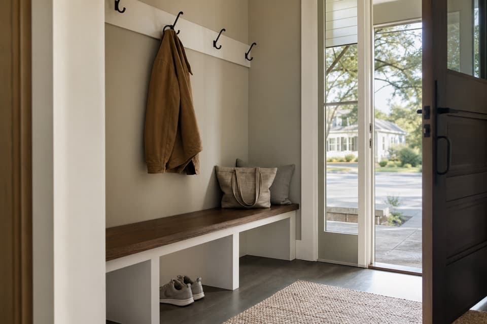 Orderly residential entryway—transition-ready presentation for move-in or move-out cleaning.